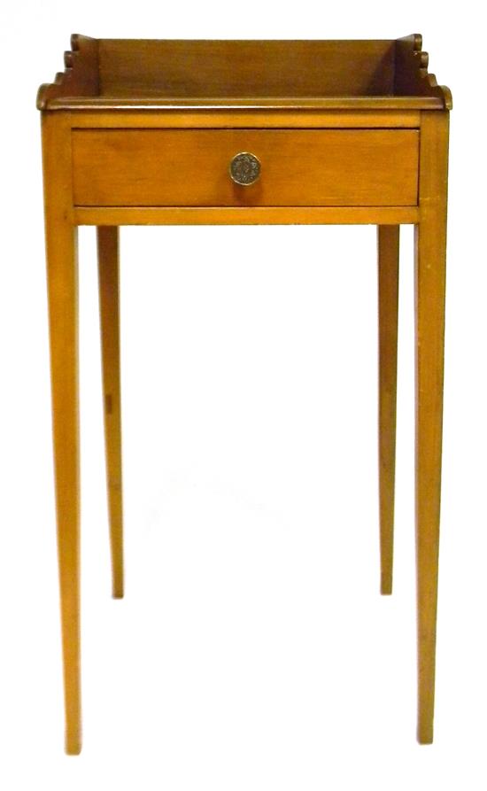 Appraisal: Single drawer stand American early th C pine shaped gallery