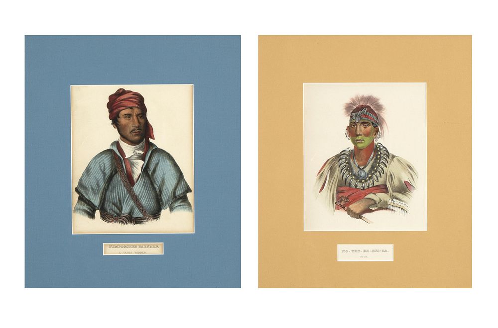 Appraisal: McKenney and Hall Two Hand-Colored Lithographs Two Hand-Colored Lithograph Plates