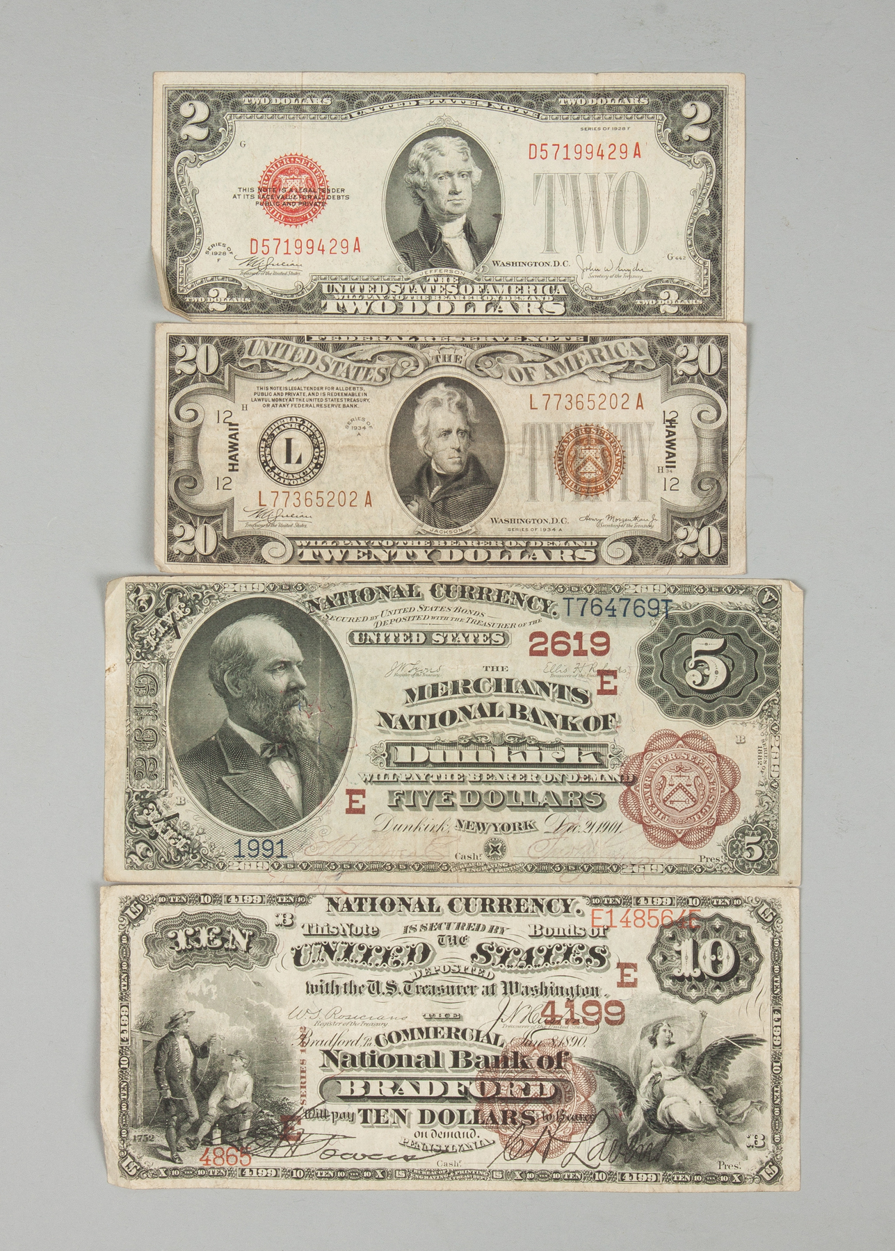 Appraisal: Group of United States Dollar Bills Dollar Bill Dollar Bill