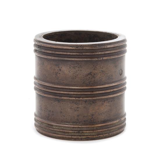 Appraisal: Sale Lot A Bronze Censer of cylindrical form the body