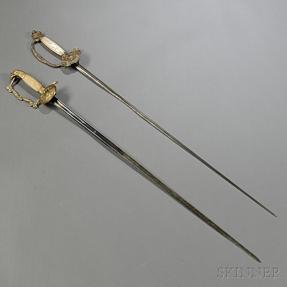 Appraisal: Two Smallswords c mid- th century a brass hilt eagle