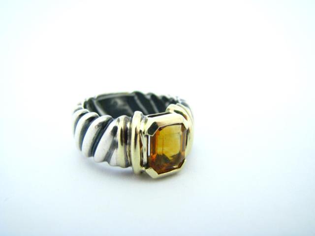 Appraisal: A David Yurman Cable sterling ring with emerald cut citrine