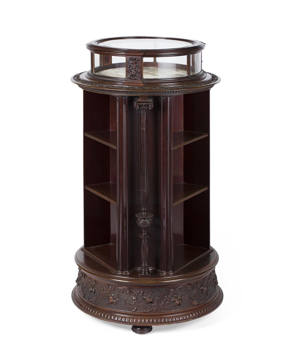 Appraisal: LATE VICTORIAN MAHOGANY REVOLVING BOOKCASE LATE TH CENTURY the circular