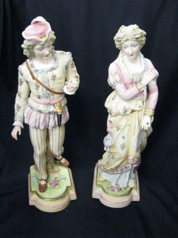 Appraisal: Pair of French Victorian Bisque Figurines young man woman