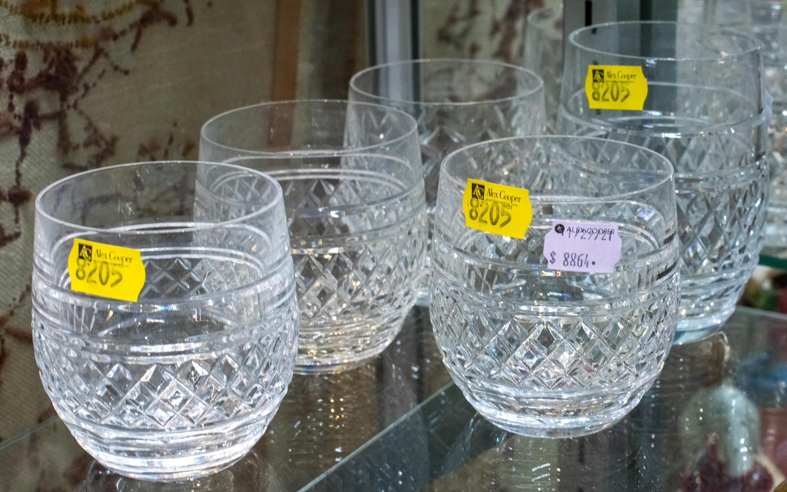 Appraisal: FIVE WATERFORD CUT CRYSTAL TUMBLERS to in H