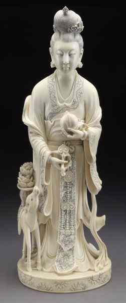 Appraisal: Chinese carved ivory figure International shipping IS NOT available on