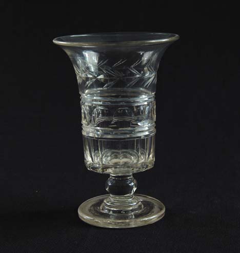 Appraisal: CUT CLEAR GLASS CELERY VASE Column form with flaring rim