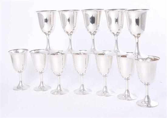 Appraisal: Set of American sterling goblets by Frank Smith pattern G