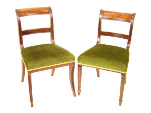 Appraisal: A pair of Victorian mahogany dining chairs with reeded top