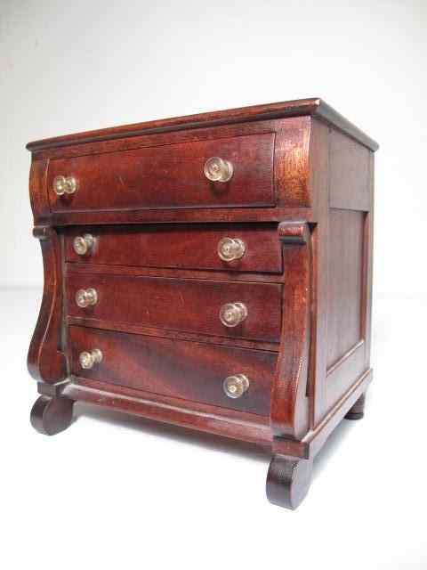 Appraisal: Small th century Empire chest salesman sample Four drawers Measures