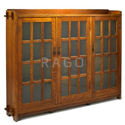 Appraisal: L J G STICKLEY Triple door bookcase Fayetteville NY -