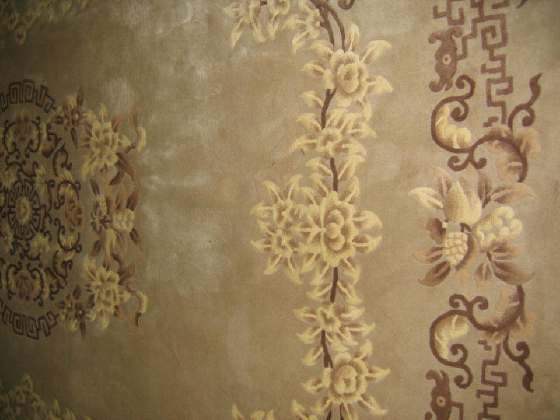 Appraisal: CHINESE ROOM RUG The open tan field with sculpted plush