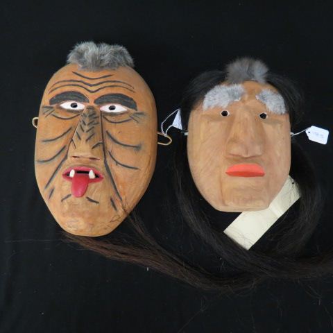 Appraisal: Cherokee Indian Masks long hair clan by William Lossiah buckeye