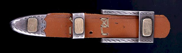 Appraisal: Early Navajo Ranger Sterling K Gold Buckle Set This is