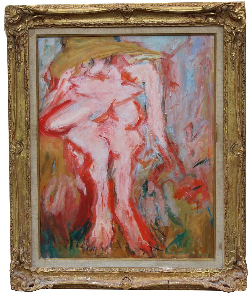 Appraisal: th C Figural Abstract Painting th C Figural Abstract Painting