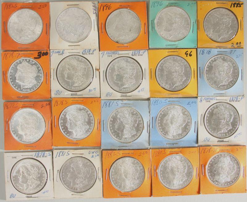 Appraisal: BU th Century Morgan Silver Dollars mixed dates and mints