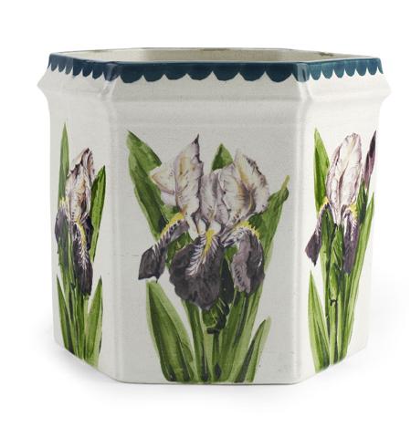 Appraisal: WEMYSS DRUMMOND FLOWER-POT EARLY TH CENTURY decorated with irises impressed