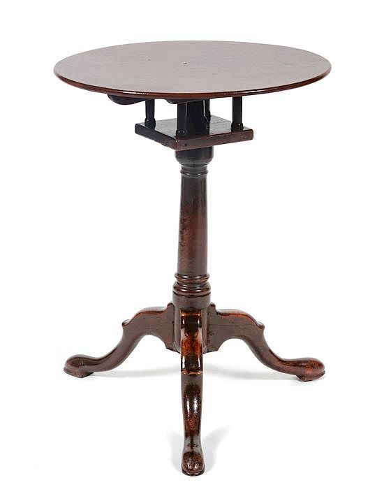 Appraisal: A George III Mahogany Tilt-Top Table Height x diameter inches