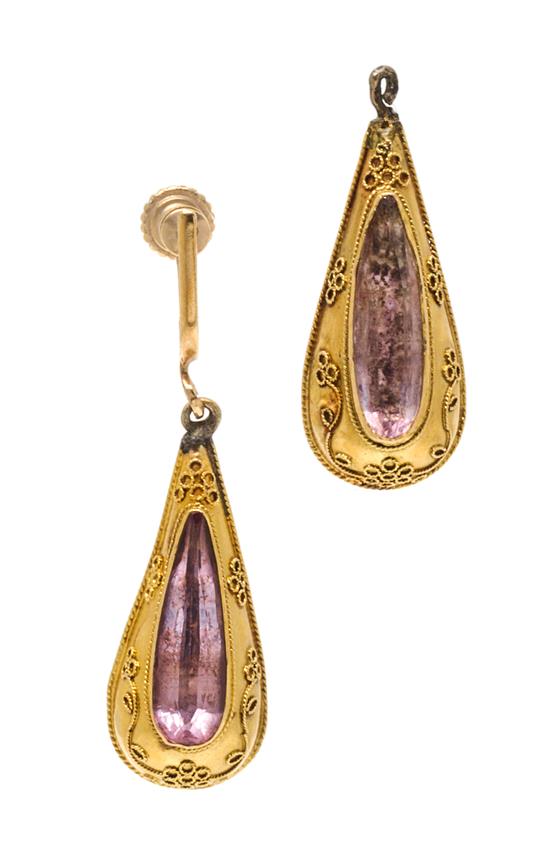 Appraisal: Sale Lot A Pair of Victorian Etruscan Revival Yellow Gold