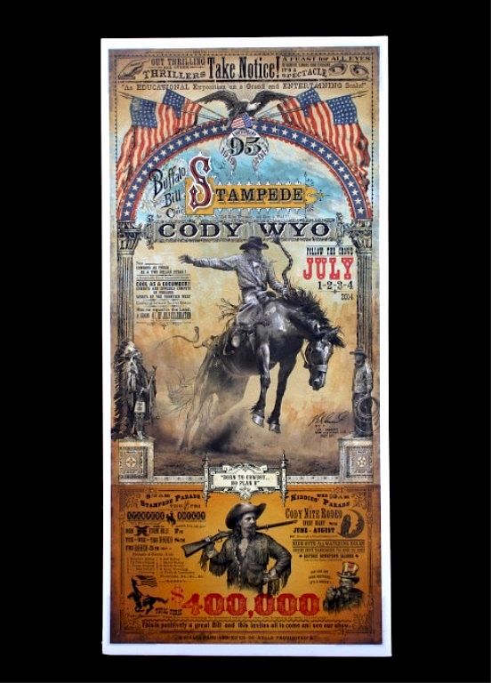 Appraisal: Buffalo Bill Cody Wyoming Stampede Poster This is an original