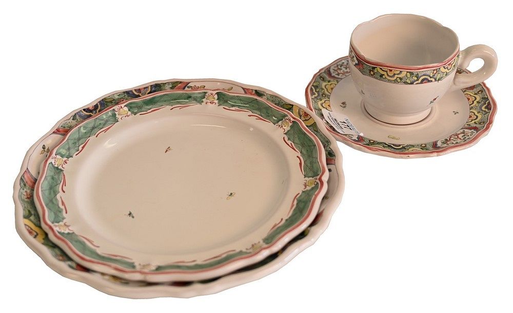 Appraisal: Four Tray Lots of French Faience Atelier de Segries Tableware