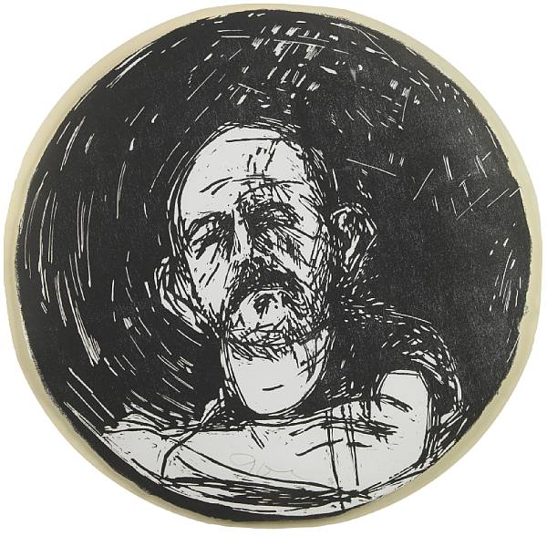 Appraisal: n a Jim Dine American born Self-Portrait in Convex Mirror