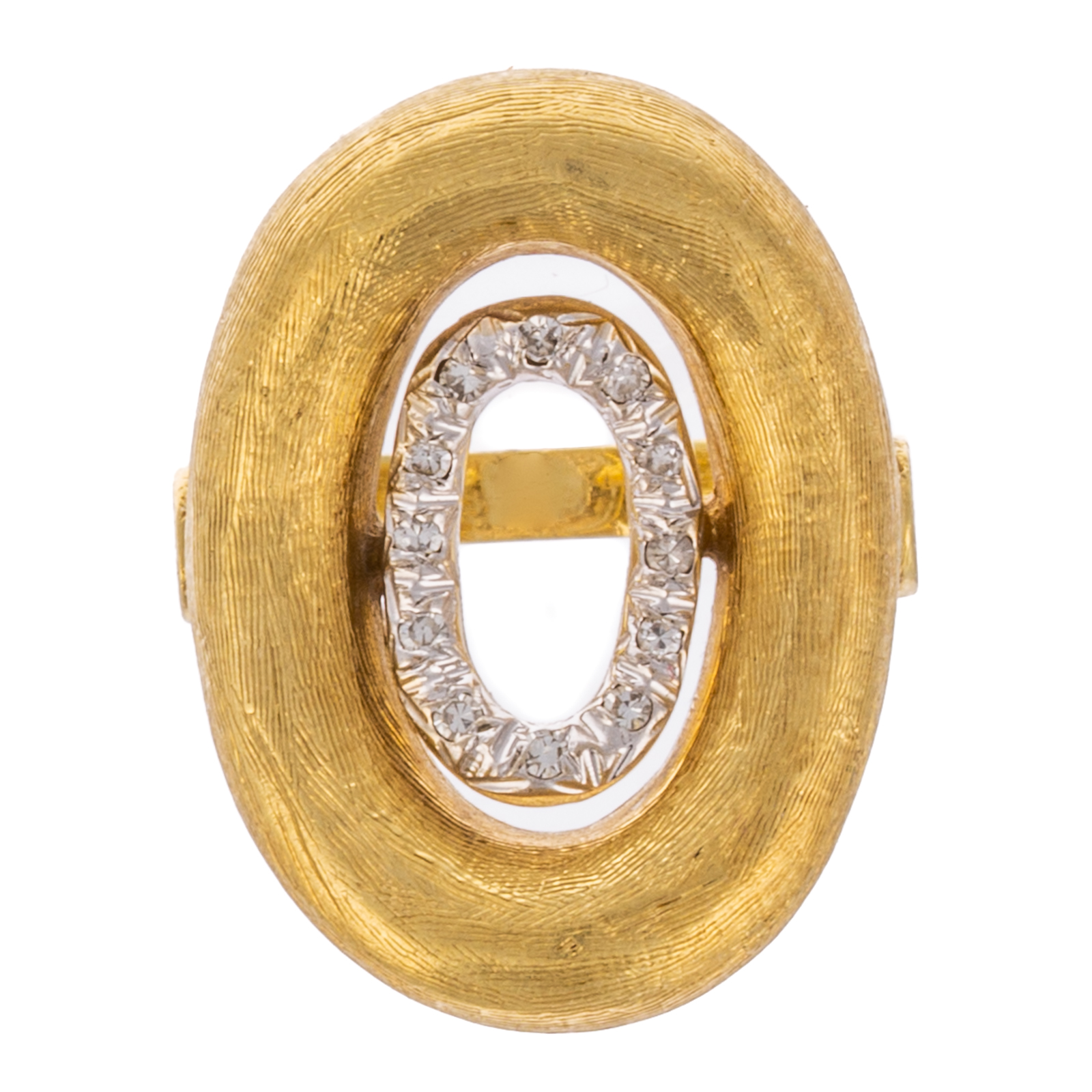 Appraisal: A DIAMOND FLORENTINE FINISH RING IN K K yellow gold