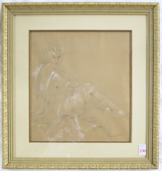 Appraisal: ATTRIBUTED TO LOUIS ICART PASTEL AND CHARCOAL ON PAPER New