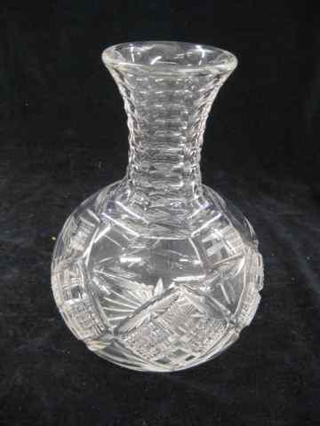 Appraisal: Brilliant Period Cut Glass Carafe diamond decor step neck ''