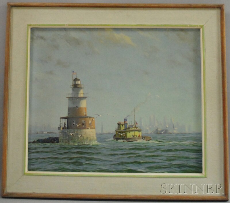 Appraisal: Attributed to William Hurd Lawrence American - Robbins Reef Lighthouse