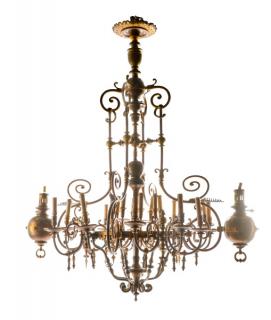 Appraisal: Fantastic Beaux Arts Light Gasolier Chandelier American th quarter th