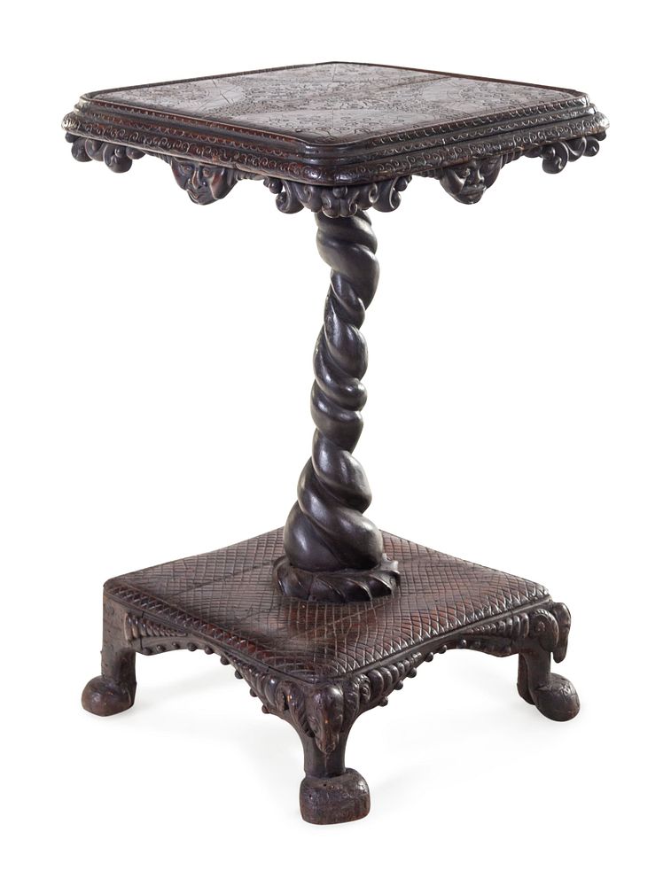 Appraisal: A German Carved Mahogany Pedestal Table A German Carved Mahogany