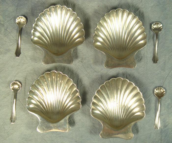 Appraisal: Tiffany Co Makers sterling silver shell form salts x with