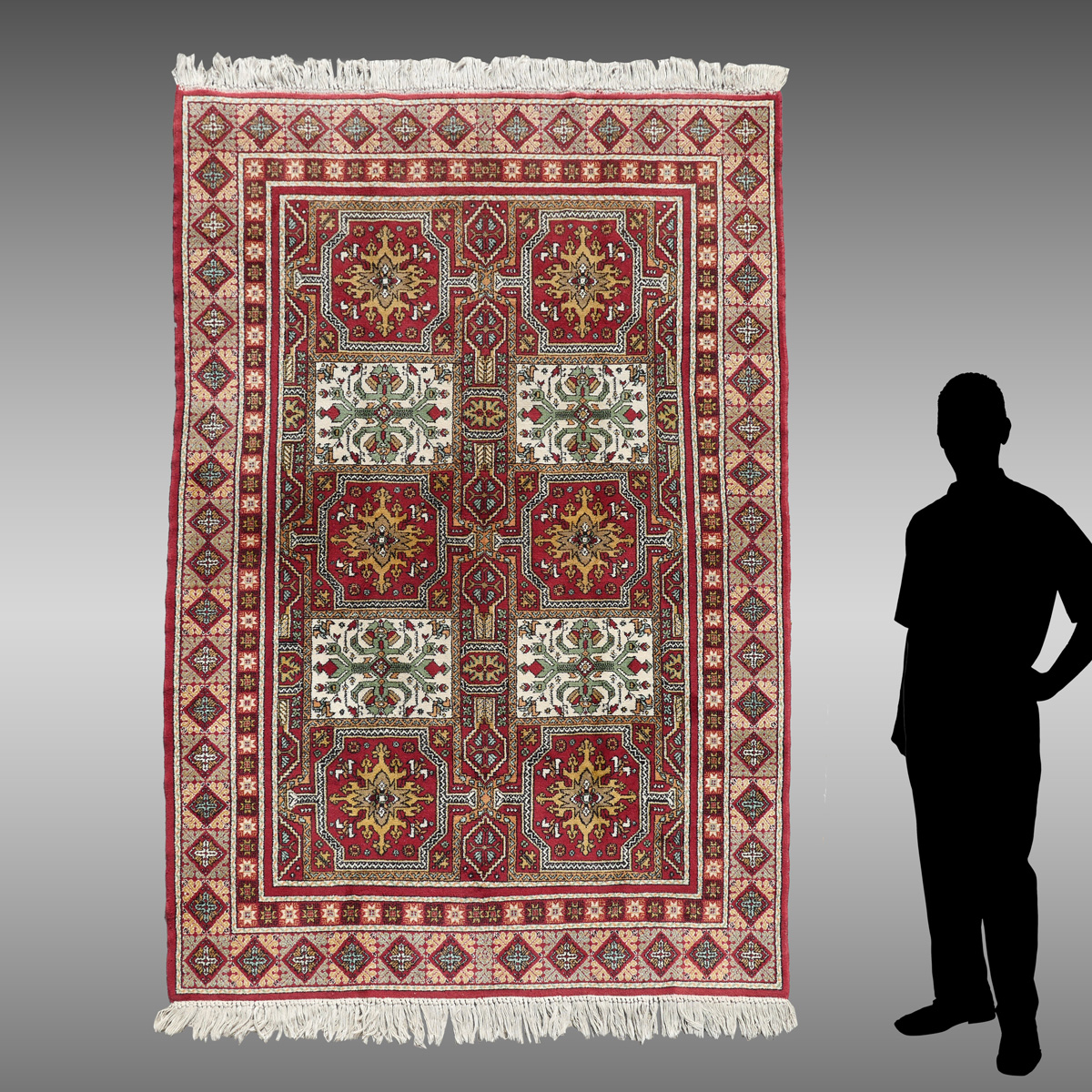 Appraisal: SEMI-ANITQUE MOROCCAN HAND KNOTTED WOOL RUG ' '' X '