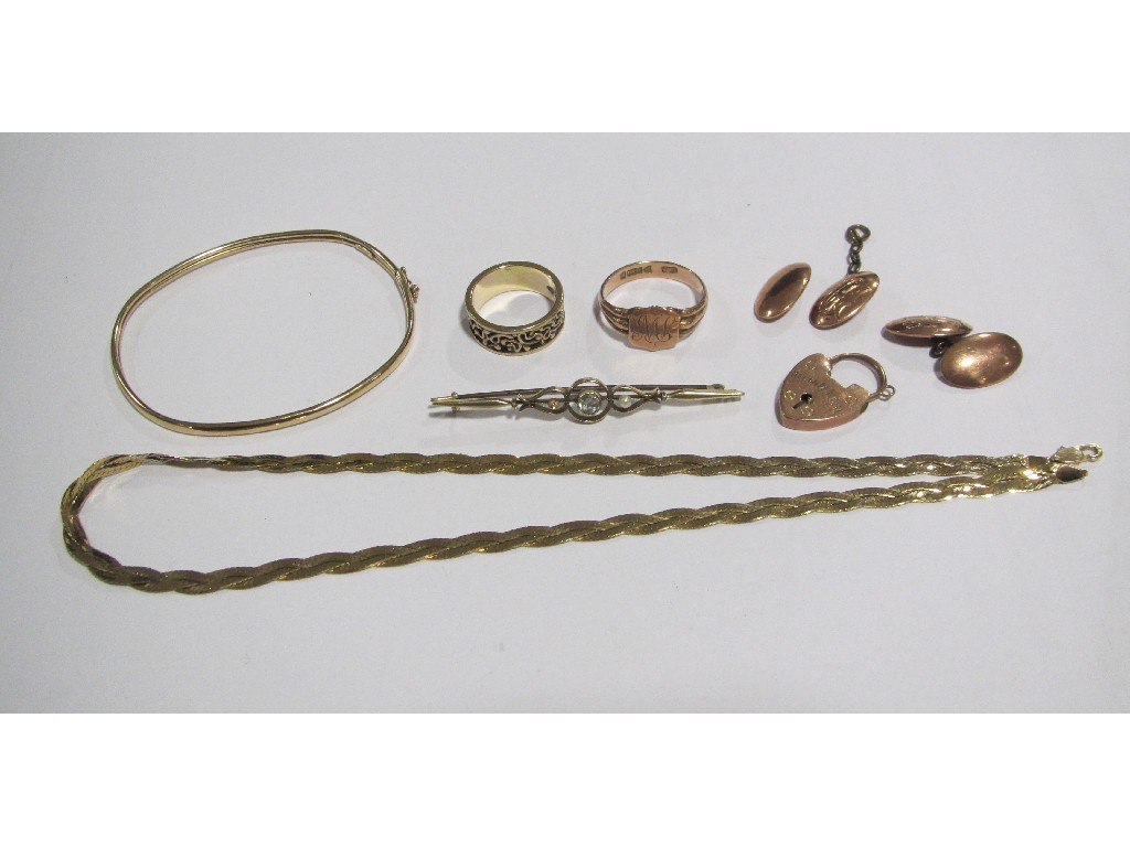 Appraisal: Lot comprising ct gold bar brooch and a lot of