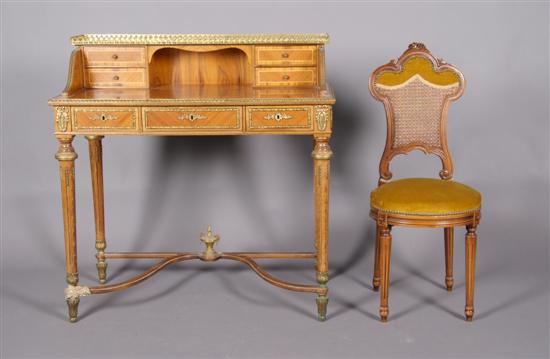 Appraisal: A Louis XVI Style Gilt Metal Mounted Writing Desk Height