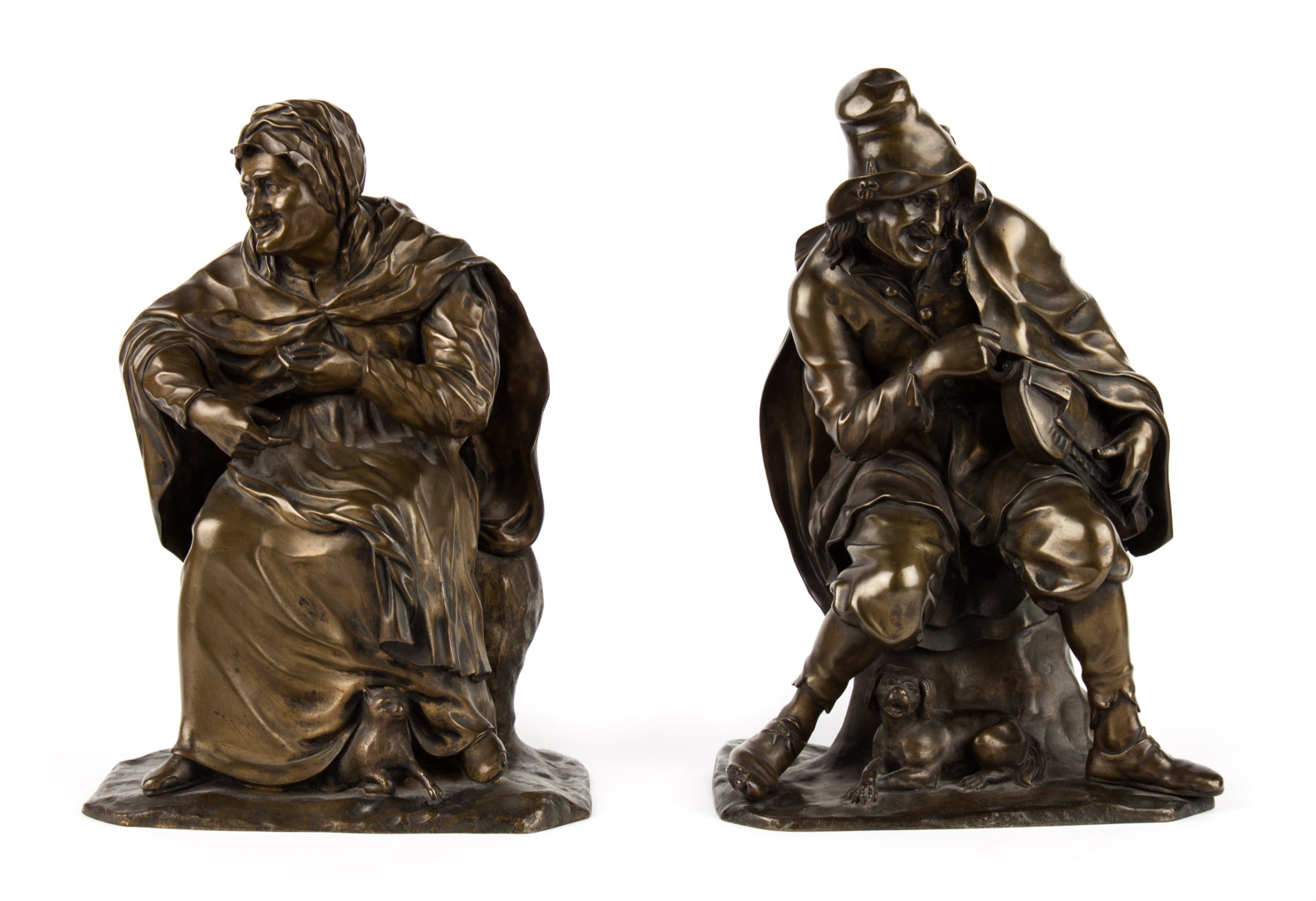 Appraisal: Pair of Continental bronze figures early th century probably French