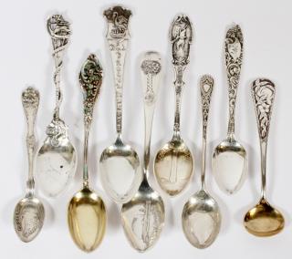 Appraisal: STERLING DEMI TASSE SPOONS EIGHT CIRCA STERLING DEMI TASSE SPOONS