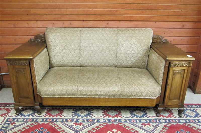 Appraisal: QUEEN ANNE STYLE CABINET SOFA English early th century the