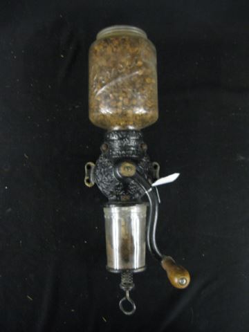 Appraisal: Antique Wall Mount Coffee Grinder arcade Crystal model complete