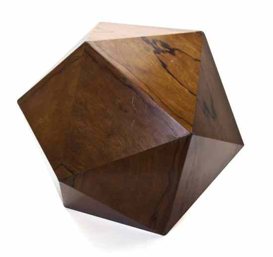 Appraisal: A Rosewood Veneered Stool of icosahedral form Height inches