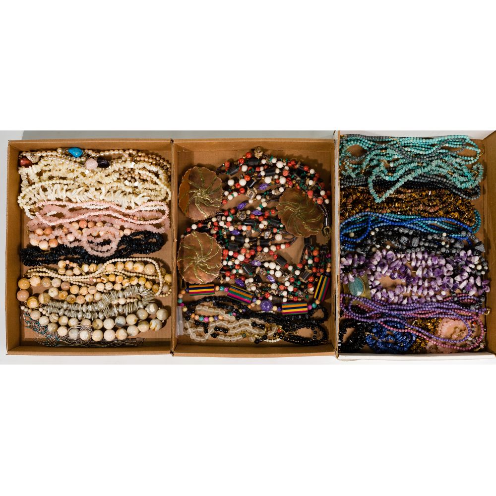 Appraisal: NATURAL AND SEMI-PRECIOUS GEMSTONE JEWELRY ASSORTMENTApproximately pounds of necklaces bracelets