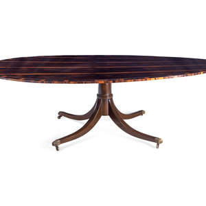 Appraisal: A Regency Style Macassar Ebony Oval Dining Table Top on