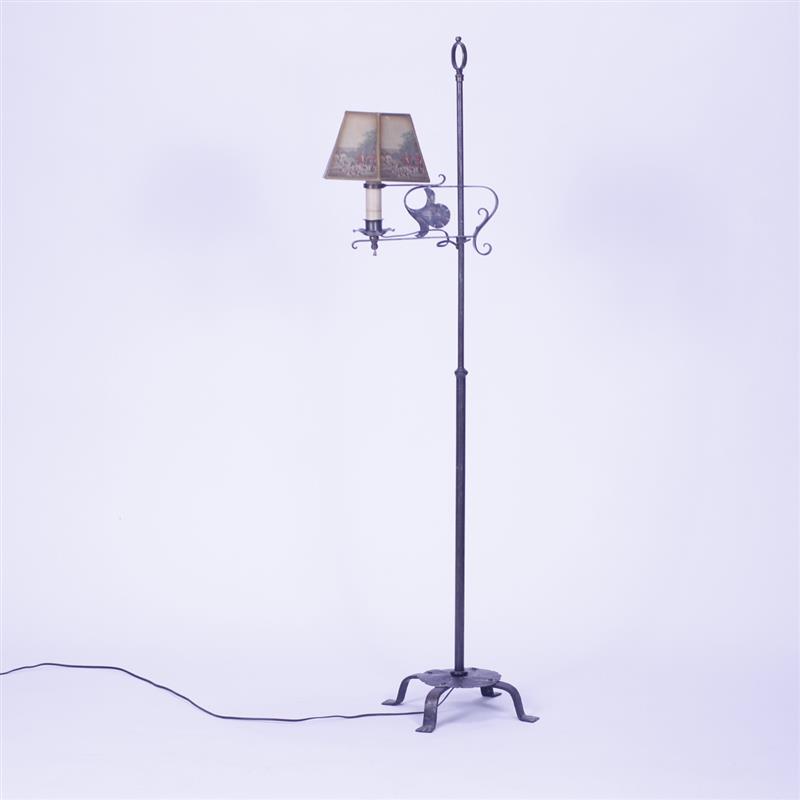 Appraisal: Arts and Crafts wrought iron adjustable floor lamp H x