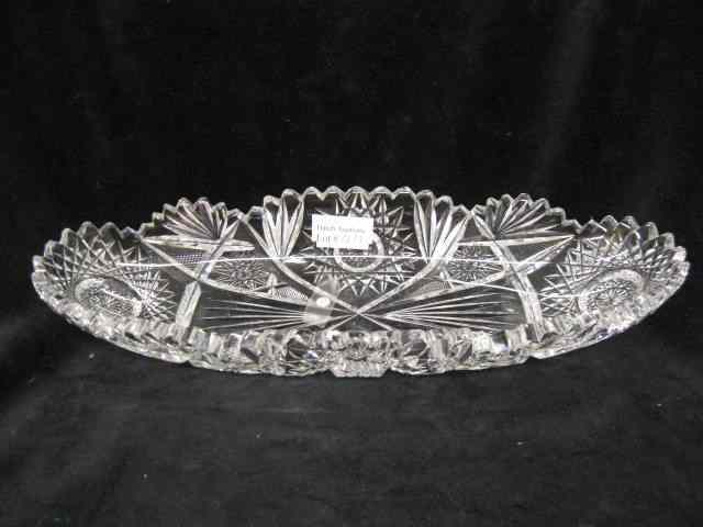 Appraisal: Clark Cut Glass Celery Dish signed brilliant period '' x