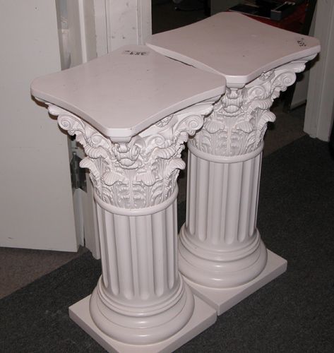 Appraisal: Pair of Classical Style White Painted Pedestals th century Unknown