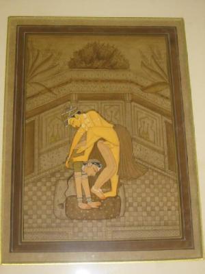 Appraisal: INDIAN SCHOOL Erotic Love Scenes a pair unsigned x painted