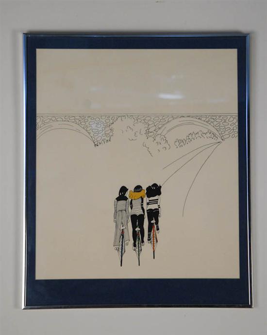 Appraisal: Greg Copeland Girls on Bikes Print H W