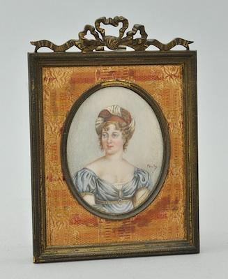 Appraisal: A Miniature Portrait of a Lady on Ivory in a