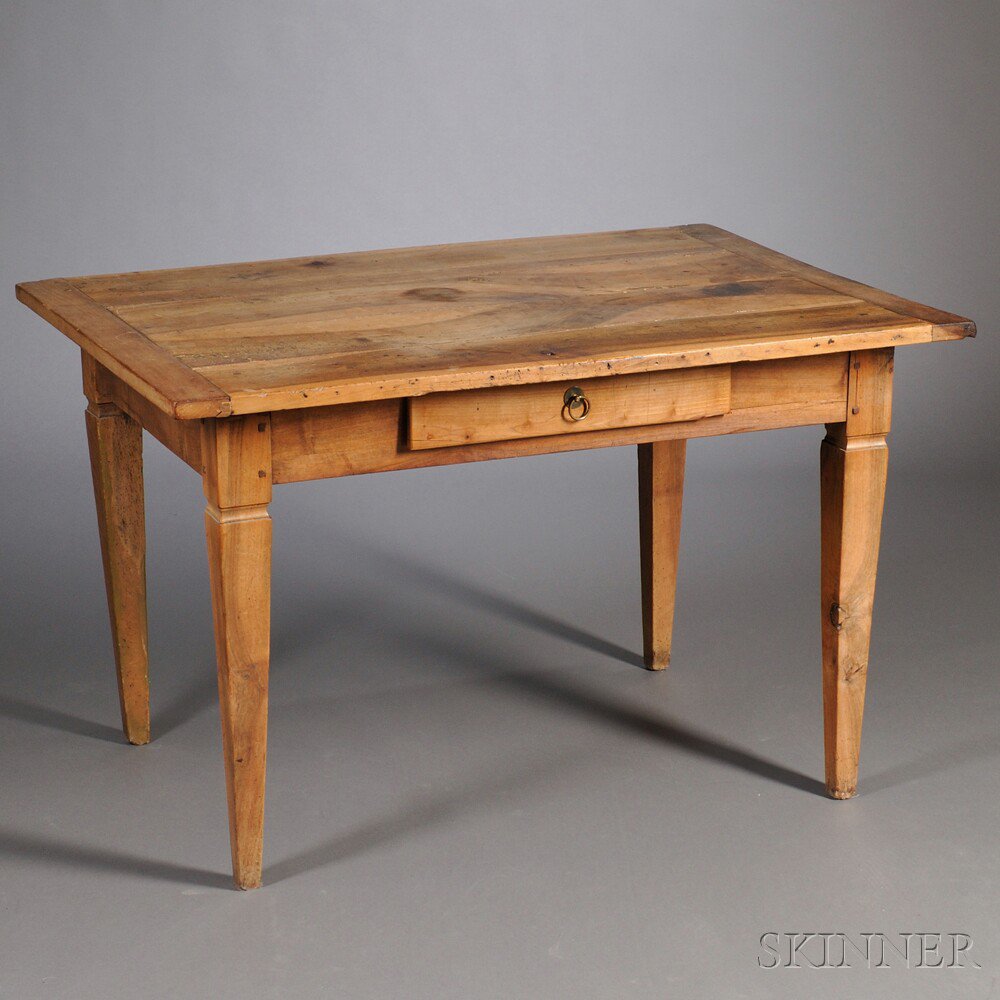 Appraisal: Neoclassical Fruitwood Writing Table Continental th century the rectangular paneled